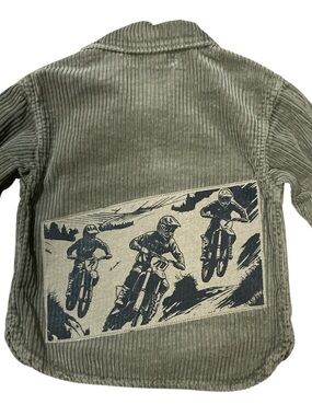 Chunky Corduroy Motorcycle Dirt Bike Upcycled Shirt Jacket Top